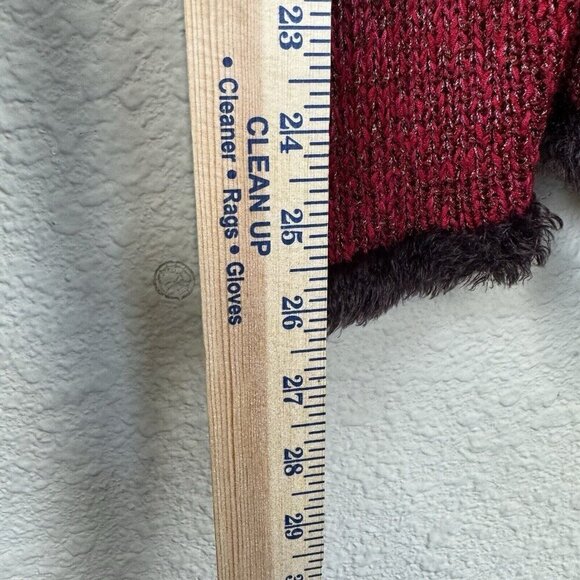 Vintage sz 1X Sweater Cardigan Button Red Embroidery Fall Patchwork Artsy - Picture 4 of 8